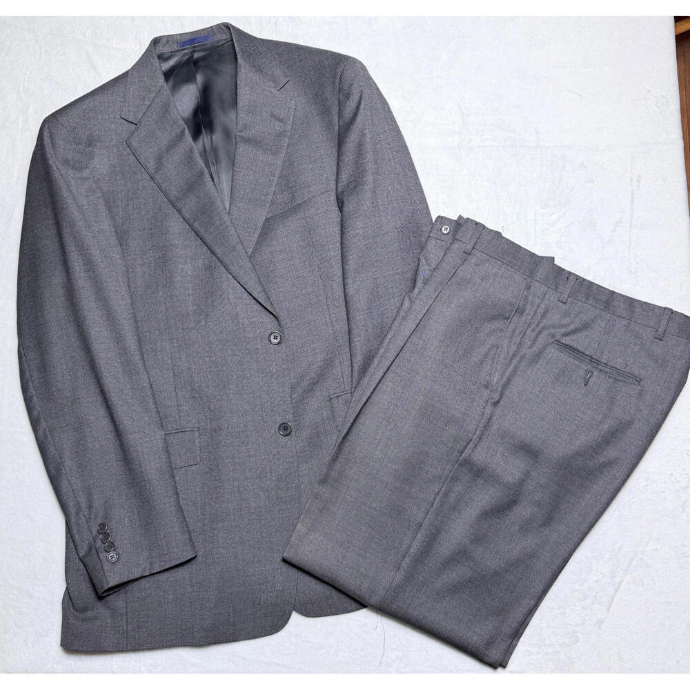 Loro Piana Daniel Cremieux Collection Luxury Wool 2Piece Suit Mens 42L 37W Gray